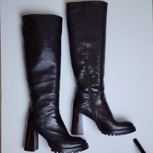 Made In Italy Brown Leather Heeled Boots